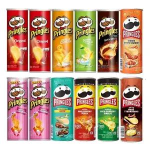 프링글스 12가지맛 한박스/오리지날/양파/치즈/핫스파이스/버터카라멜/할라피뇨/스윗마요치즈/감자칩/간식