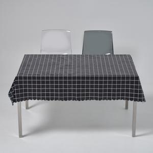 룰루홈 PVC 방수 식탁보 격자블랙, 138-180, 1개