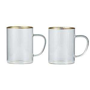 모던하우스 골드림 심플 내열 유리머그, 2P세트, 440ml, 1개