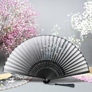 실크 부채 휴대용 접이식 미니 접이 여성 고급 접는 부채 한국 전통 선물용 여름 기념품 작은 외국인선물