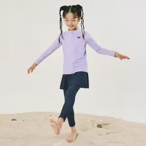 [아레나수영복] 스노클링 여아동 레저 집업 래쉬가드 세트 A4BG1GS71LAV