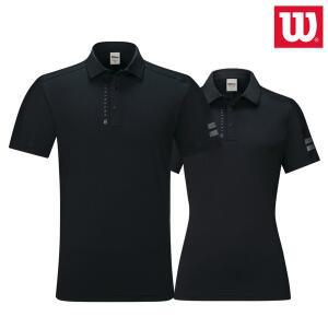 [윌슨] 반팔 티셔츠 8207 8208 블랙 카라 단체 테니스