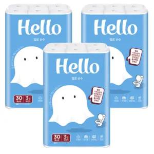 헬로 저자극 순수 3겹 도톰한 고급롤휴지 30m 30개입 3개