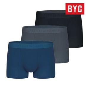 [BYC] 남성 80수 고급 드로즈 면스판 사각팬티 하이앤노블 3매입 MNO6012