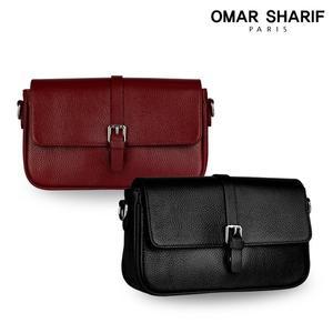 [오마샤리프] 천연소가죽 버클 포인트 여성 숄더백 겸 크로스백 OS1197