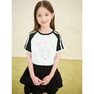 [BEANPOLE KIDS] 라글란 그래픽 포인트 투피스  블랙 (BI5471G055)