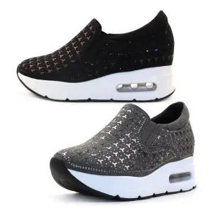 슈넬 당고 여성신발 슬립온 굽높은 키높이슬립온