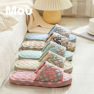 Mov 3겹 삼겹패드 퀼트 면실내화 천 워셔블거실화 어린이집 교사 선생님 면 슬리퍼 여성 남성