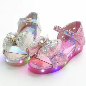 [보리보리/키드스토어]여아 led 샌들 유아 키즈 아기 샌들 불빛 구두 나비 150