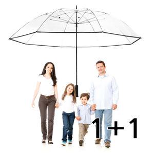 1 + 1 장마대비 특이한 투명 장우산 특대형 투명우산 초대형 파라솔우산 [무료배송]