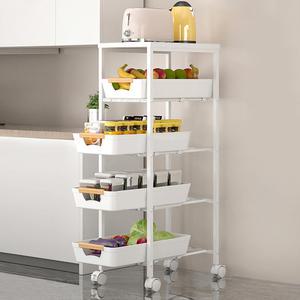슬라이딩 슬림 틈새선반 이동식 트롤리 선반 수납장