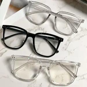 [하프클럽/]뿔테스퀘어안경 패션 투명 쌩얼 데일리 뿔테 여자 안경테 초경