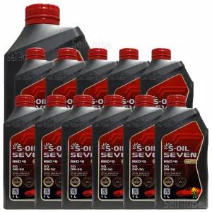 에스오일 세븐 레드 9 SQ 0W30 1L x 12개 1박스 가솔린 LPG 전용 100% 합성 엔진오일 (5w30 대체시 연비개선)