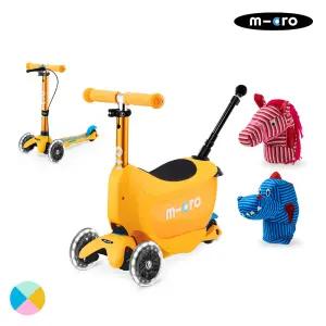 마이크로킥보드 미니 투고 디럭스 플러스 LED + 스쿠터 인형 (말,공룡) 세트