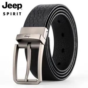 JEEP SPIRIT 남성 가죽 벨트 빅사이즈 버클 소가죽 정장벨트
