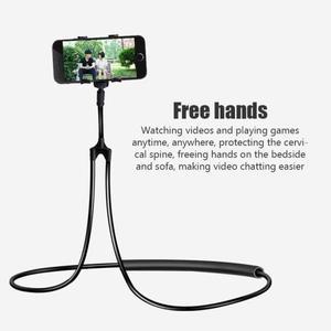 휴대 전화 거치대 확장 가능한 목에 거는 셀카봉, 360 ° 조절 가능, 자유 회전 마운트 지지대 라이브 스트