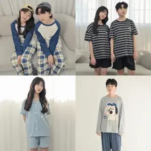 남여 주니어 잠옷 파자마 세트 청소년 하이틴 사계절 홈웨어 반팔 긴팔 바지 중학생 초등학생