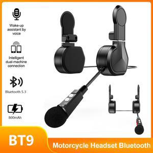 새로운 Bt9 오토바이 블루투스 헬멧 셋 더블 귀 800Mah 5 3Bt 방수 음성 제어 핸즈프리 통화 음악 플레이어
