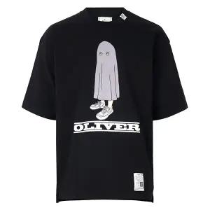 미하라야스히로 25FW 블랙 올리버 프린트 티셔츠 A15TS651 BLACK
