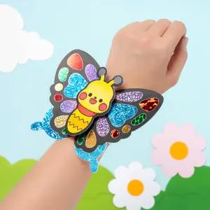[민화샵] 포일 아트 나비 팔찌 만들기 봄 미술 활동 유아 초등 장난감 키트 재료