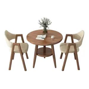 원형 엔틱 신혼부부 2인용 원목 의자세트 테이블