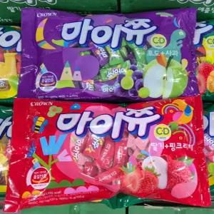크라운제과 마이쮸 대용량 혼합 1440g 350입 딸기 핑크리치 사과 포도 4가지맛