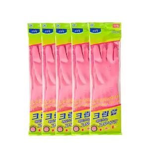 크린랩 천연 라텍스 매일쓰는 핑크 고무장갑 대 10개