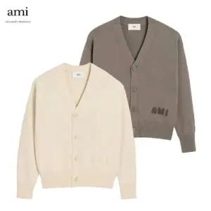 [AMI] 아미 코튼 울 자수 가디건