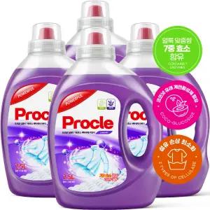 [하나 더] 프로클 딥클린 7중 효소 액체 세탁세제 2.5L 4개 대용량 일반 드럼 세탁기 고농축 실내건조