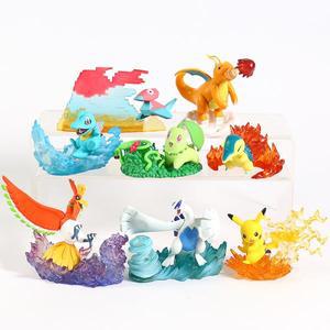 포켓몬 데스크탑 피규어 vol.3 피카츄 호오 토토딜 치코리타 루기아 리자드 신다킬 포리곤 8  세트