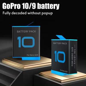 고프로 히어로 11 10 9 배터리 1800mAh 충전식 배터리 고프로 히어로10 액션 스포츠 카메라 리튬 배터리 팩