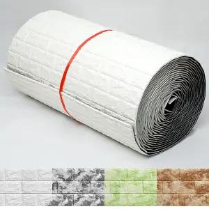 접착식 단열 보온 벽돌 포인트 벽지 (10m) 화이트