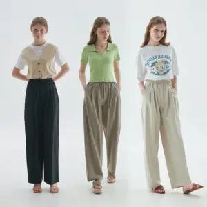 도티 여성 새틴 세미와이드 팬츠 3종세트(PWWW)