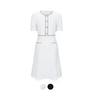 [꼼빠니아] 라인 포인트 반팔 정장 원피스_CADU4-WOP040