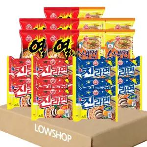오뚜기 진라면 매운맛 5개 + 진라면 순한맛 5개 + 열라면 5개 + 스낵면 5개 (총 20봉)