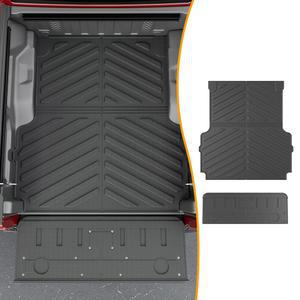 2020-2026 지프 글래디에이터 JT 카고 매트 테일게이트 라이너 TPE 교체와 호환 포오크 트럭 매트 2020-2026 지프 글래디에이터 악세사리(트럭 매트+테일게이트 매트)