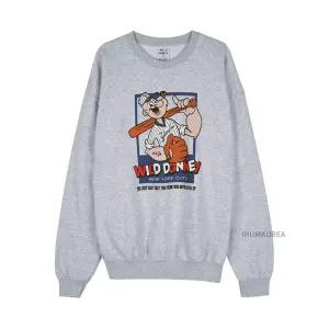 [와일드 동키] FW25 공용 네버 기브 업 맨투맨 FG NEVER GIVE UP HEATHER GREY 119209