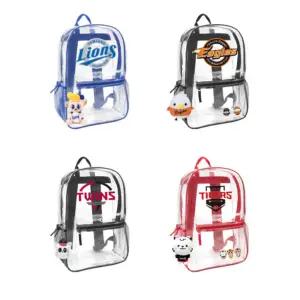 대용량 가벼운 투명 백팩 해외여행 물놀이 방수 PVC 야구장 가방