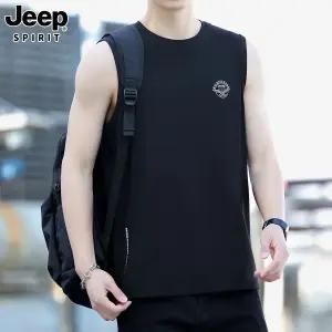 JEEP SPIRIT 남자 나시티 쿨링 티셔츠 흡습속건 운동복 여름 민소매 티셔츠