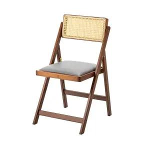 등받이 접이식 의자 편안한 식탁 라탄 스툴 티테이블 휴대용 배란다 인테리