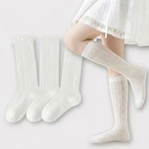 여아 아동 키즈 여름 망사 니삭스 흰색 반스타킹 세트 러블 망사 니삭 3종