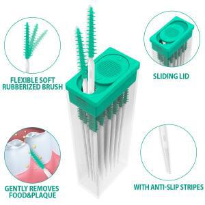 100개팩 실리콘 치간 칫솔 치실 브러쉬 치아 사이 청소 도구 구강 관리