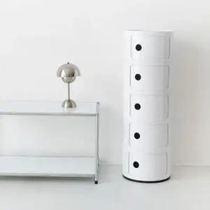 슬라이딩 수납장 다용도 디자인 서랍형 원형 수납장 조립식 틈새 모듈 플라스틱 선반장 정리함 5단