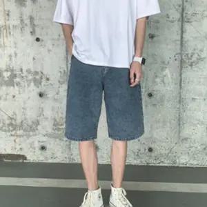 남자 청 반바지 데님 버뮤다 팬츠 와이드 밴딩 봄 여름 휴양지 휴가 여행 데일리 중학생