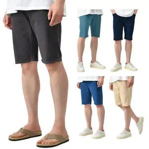 [HOTCODE]남자 여름 밴딩 청 반바지 5부 하프 팬츠 스판 5컬러 HC801_P420721075