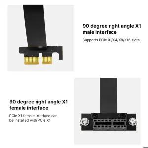 PCIE X1 라이저 케이블 90도 직각 8Gbps PCIe 3.0 X1 to 연장 케이블 PCI 익스프레스 1x 라이저 카드 리본