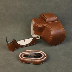 Canon EOS R50 (Lens15-45mm) R100 카메라 PU 가죽 보호 케이스 (하단 베이스 커버 포함) 어깨 스트랩 액세