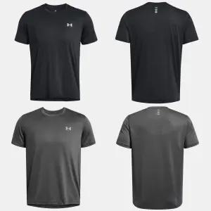 언더아머 UNDERARMOUR 1382582 블랙그레이 남성 UA 론치 반팔 슬림핏 기능성 반팔티