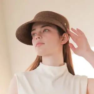 [썬글레이드]라피아햇 솔레 썬바이저 여성 자외선차단 여름모자 코코넛 브라운