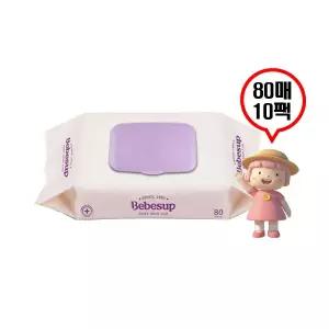 베베숲 물티슈 80매 10팩 캡형 아기물티슈